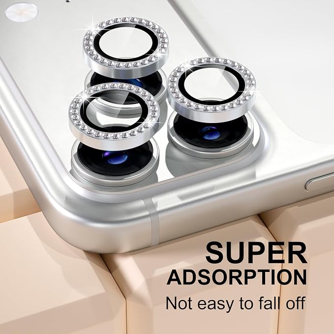 Misea Compatible for iPhone 17 Pro/iPhone 17 Pro Max Camera Lens Protector Bling