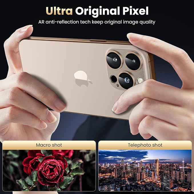 WSKEN for iPhone 16 Pro/iPhone 16 Pro Max Camera Lens Protector, Metal Aluminum