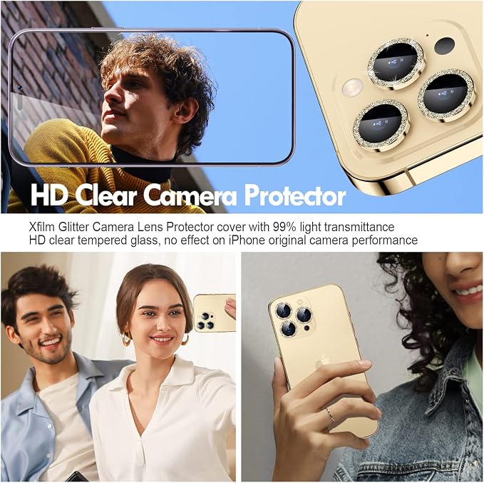for iPhone 14 Pro/14 Pro Max Camera Lens Protector Bling, 9H Hardness