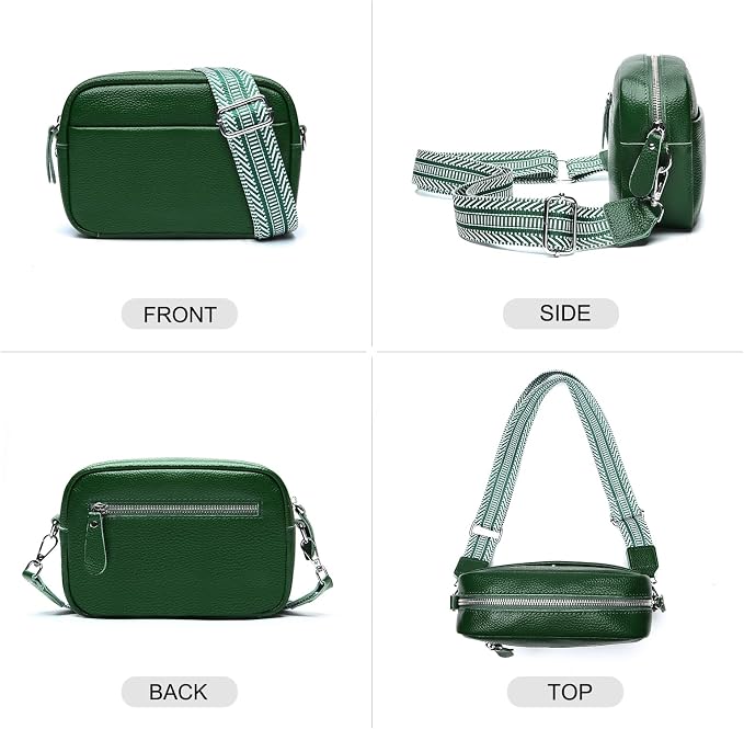 Small Crossbody Bags for Women Genuine Leather, Guitar Strap Shoulder Handbag