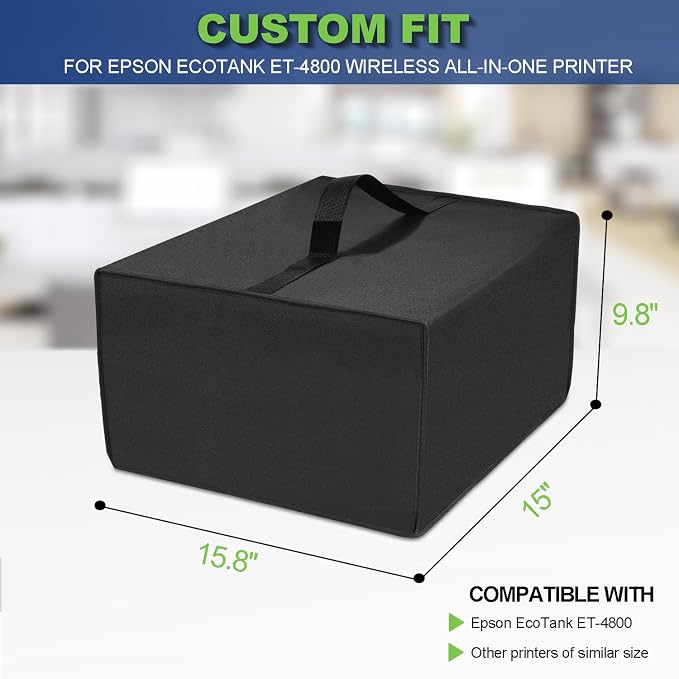 Printer Dust Cover for Epson EcoTank ET-4800, Heavy-Duty 600D Nylon Printer