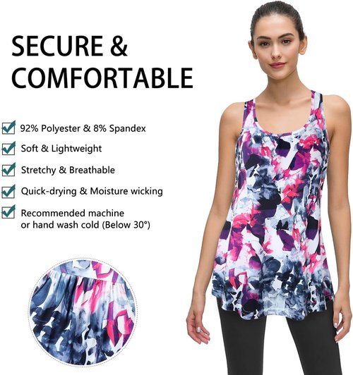 Cestyle Women's Sleeveless Workout Tank Top - Flowy Loose Fit Racerback Design | Perfect for Activewear