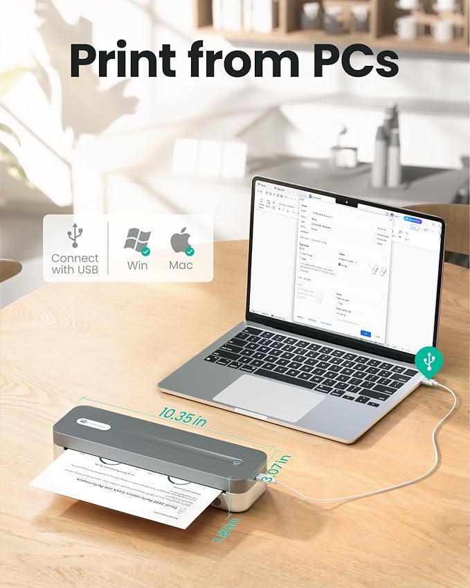 P1 Pro Portable Inkless Printer, 300 DPI Wireless Thermal Printing