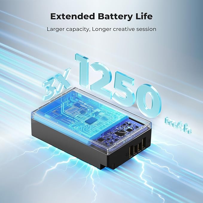 K&F CONCEPT 3-Pack LP-E17 Battery and Upgraded 3-Slot LCD Charger Compatible
