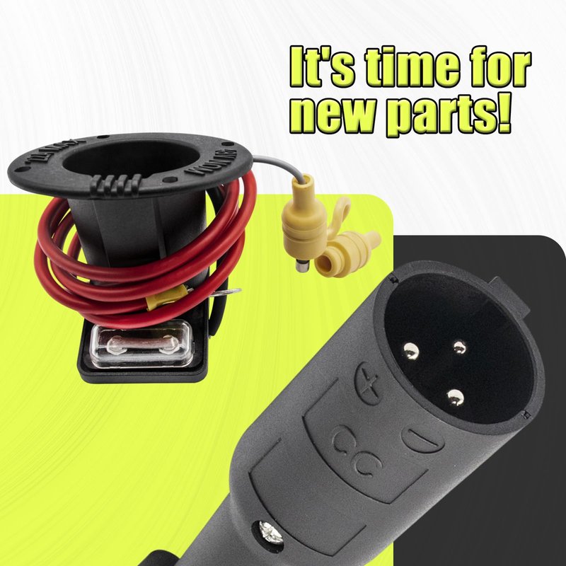 Panglong Golf Cart Charging Port with Cord and Club Car Plug- Charger Receptacle and Charger Plug, Suitable for 2004-2013 48V Club Car DS Electric Carts, OEM #101828901, 101802101