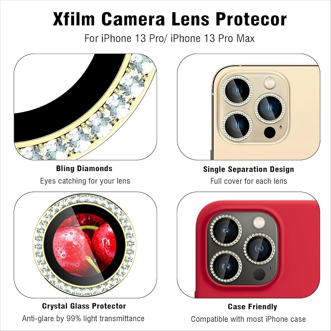 Bling Diamond Individual Camera Lens Protector