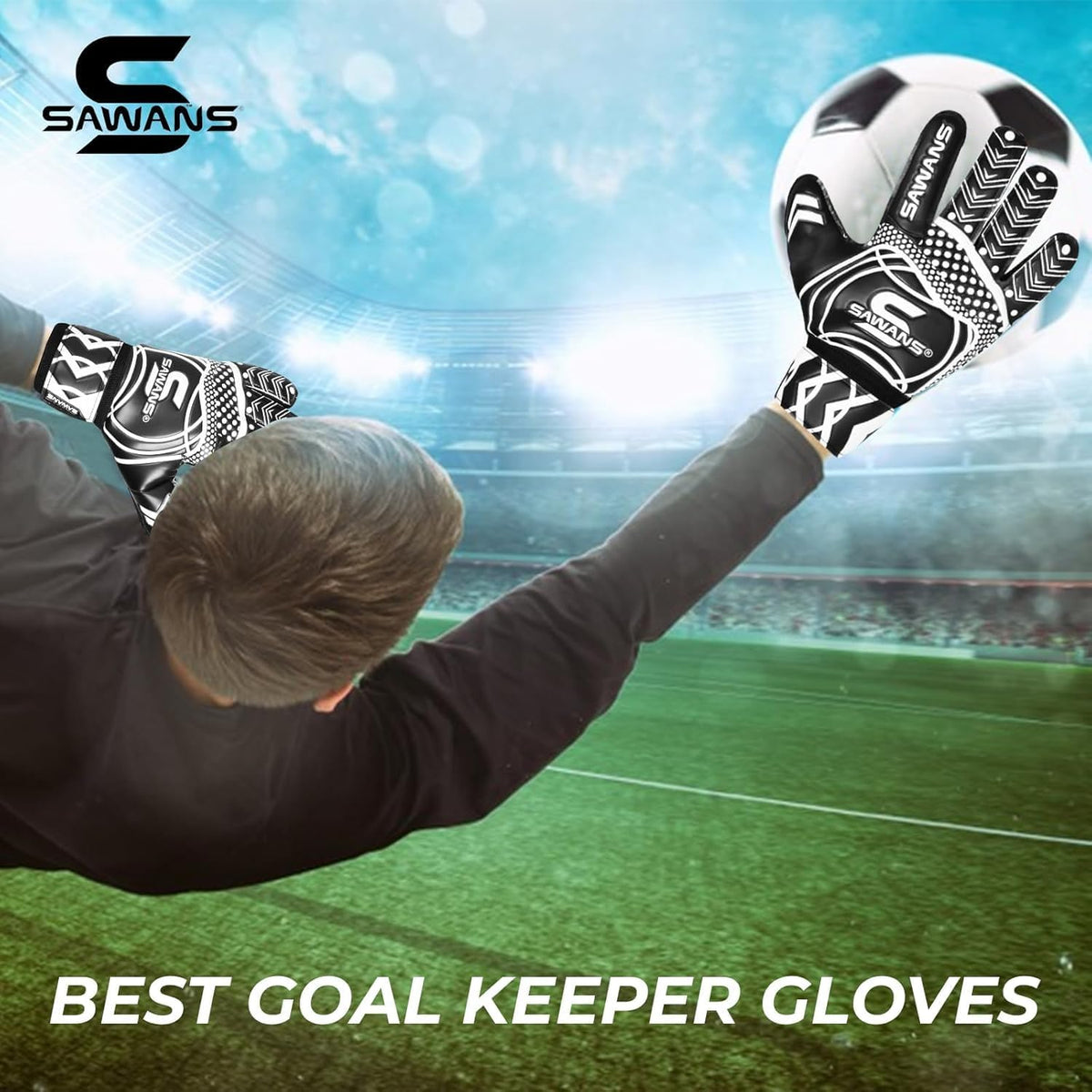 SAWANS Goalkeeper Gloves - Breathable Training Gear for Kids & Adults | Double Layer Grip Protection