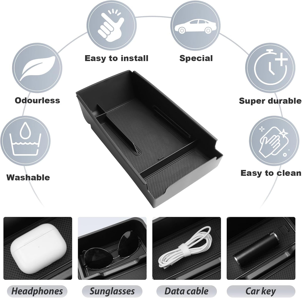 SKTU for 2025 2026 2027 Kia K5 Accessories Center Console Organizer ABS