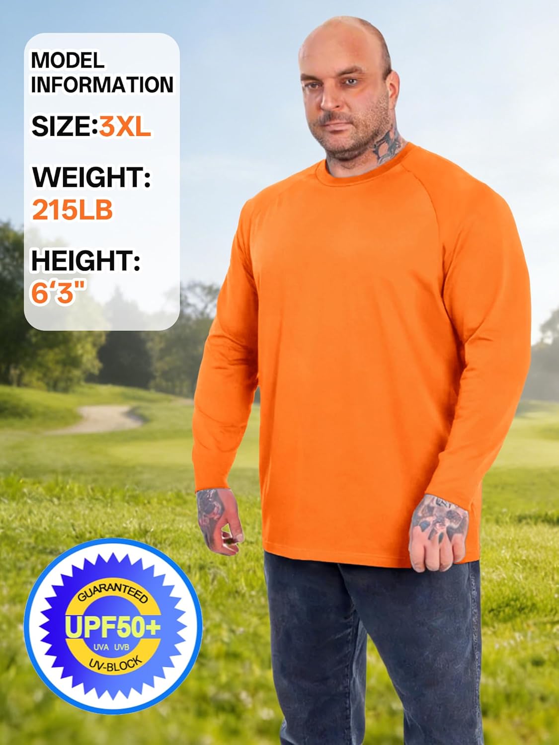 ZITY Long Sleeve Shirts for Men - UPF 50+ Sun Protection Crew Neck T-Shirts | 3-Pack for Outdoor Activities