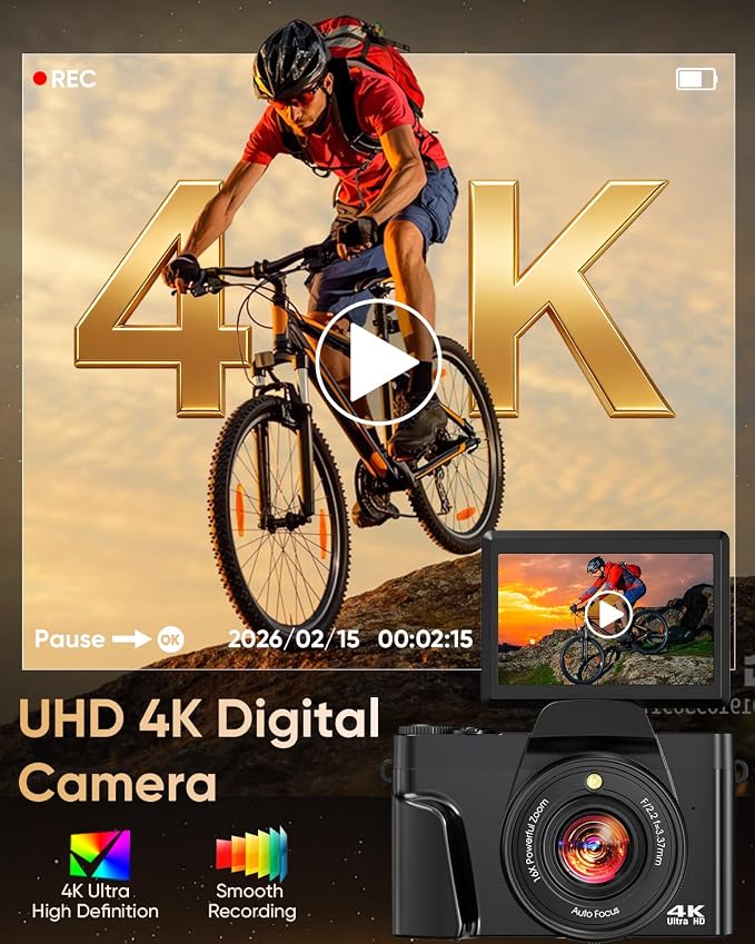 4K Digital Camera for Photography