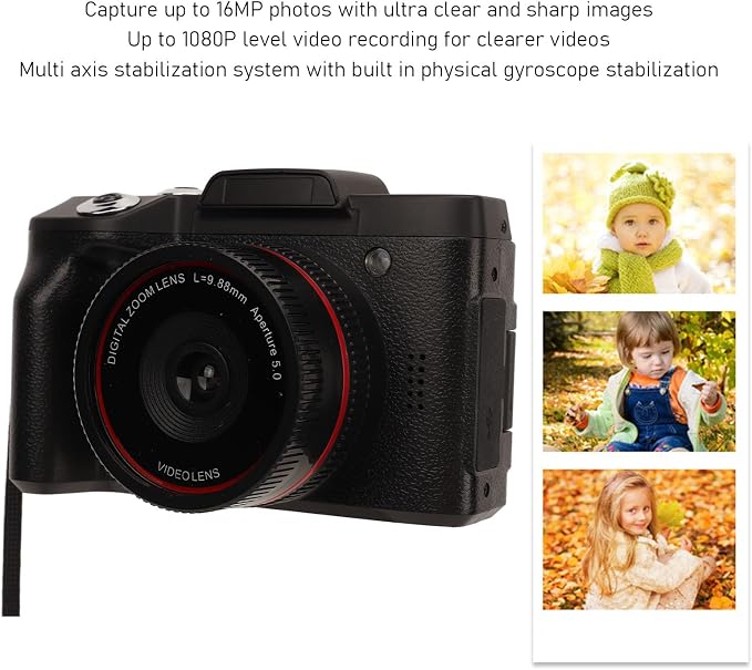 1080P Digital Camera for Photography and Video, 16MP 16X Digital Zoom 2.4 inch