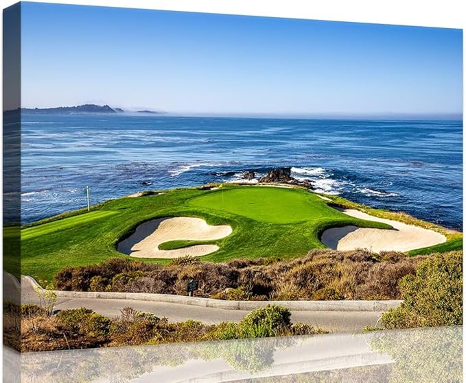 USA California Golf Course Wall Art for Living Room Bedroom Bathroom Home Decorations Golf Course Picture Poster Print on Canvas Modern Artwork Framed Ready to Hang(24''H x 36''W)
