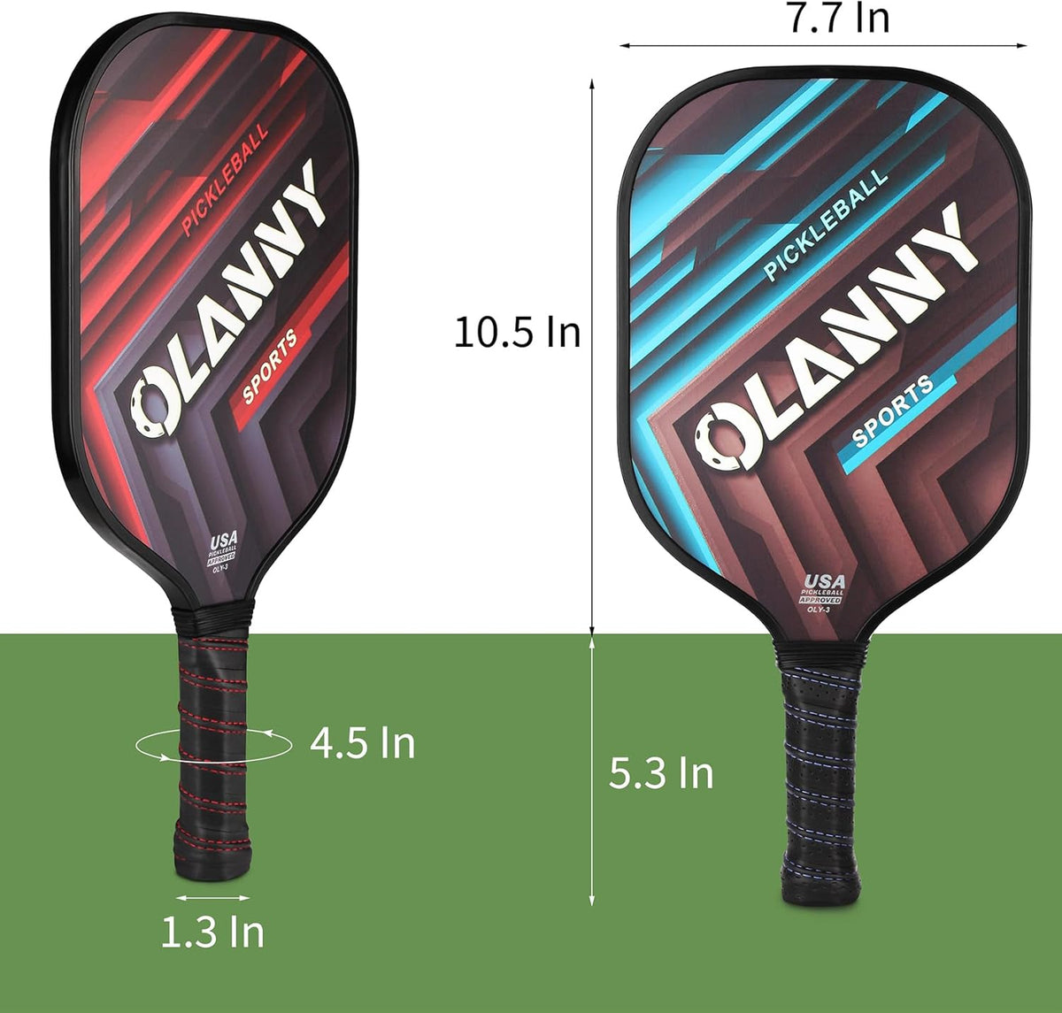 OLANNY Pickleball Paddles Set - Premium Graphite Rackets with Polymer Honeycomb Core | Includes Paddles, Balls & Bag