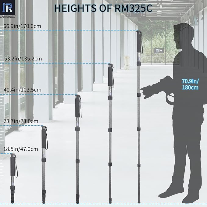 Carbon Fiber Camera Monopod INNOREL RM325C Professional Portable Compact