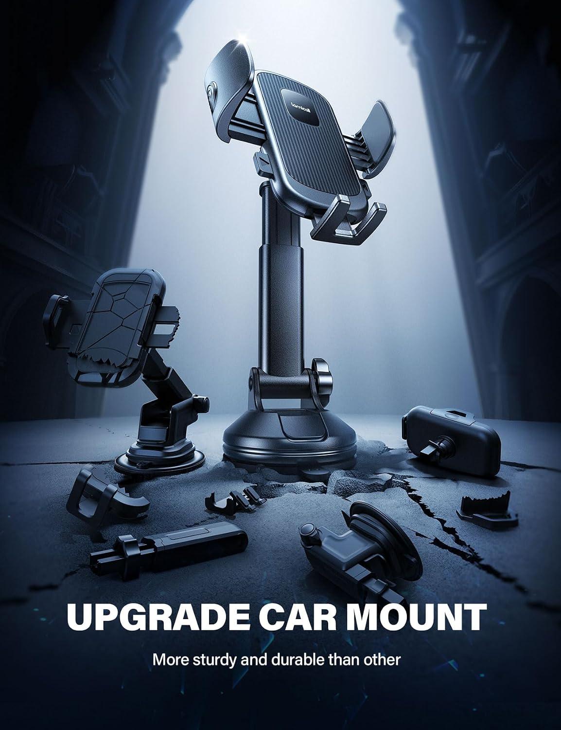Lamicall Car Phone Holder Military-Grade Suction Cup Dashboard Windshield