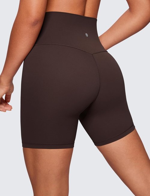 CRZ YOGA ButterLuxe Biker Shorts - High Waisted Spandex for Running & Yoga | 6-Inch Length
