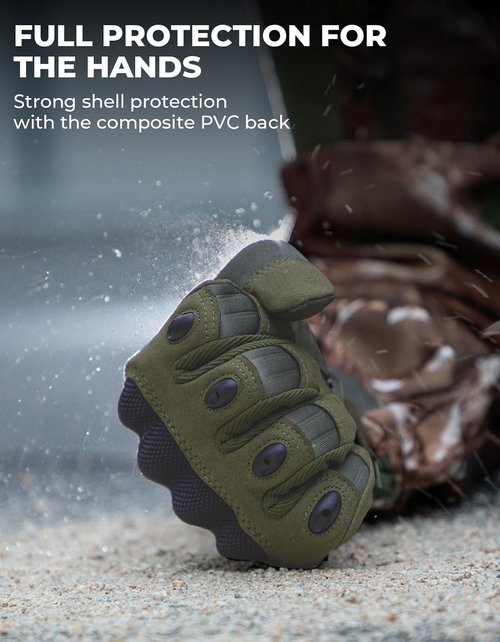 KEMIMOTO Tactical Gloves - Touchscreen Motorcycle Gloves with Hard Shell & Palm Padding | Ideal for Sports & Outdoor Activities
