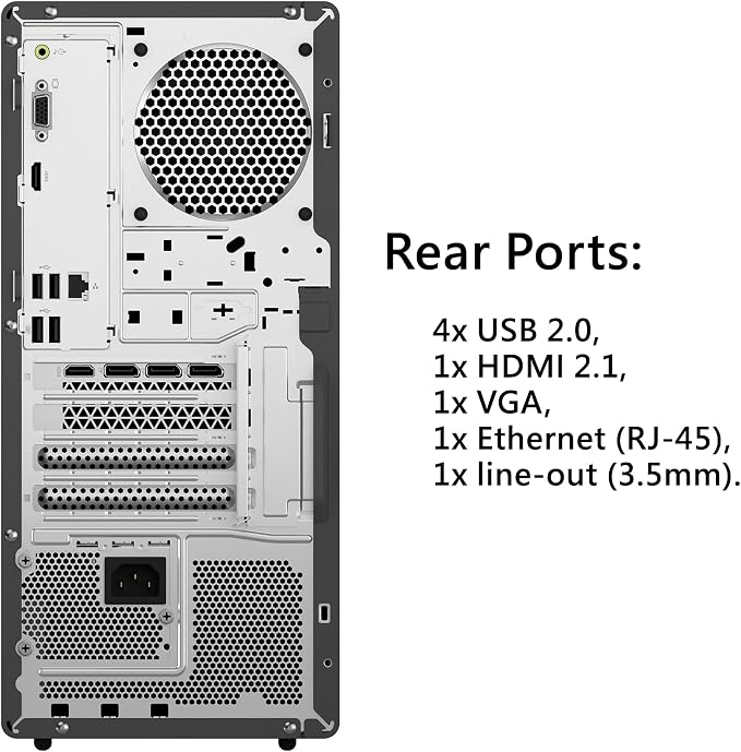 Lenovo IdeaCentre Tower Desktop Computer, 10-core Intel Ultra 5 225 AI PC | 64GB DDR5, 4TB SSD, HDMI + VGA, Wi-Fi 6E, RJ-45, USB-C, Wired Keyboard & Mouse, Windows 11 Home