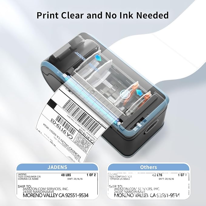 JADENS Bluetooth Thermal Label Printer, Wireless