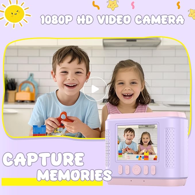 Instant Print Camera for Kids, 2.4 Inch Screen Kids Instant Cameras, Christmas
