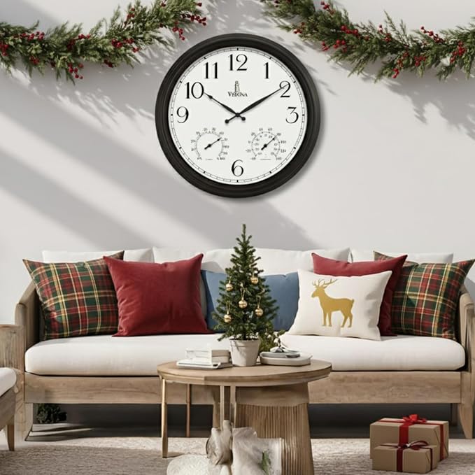 24 inch Outdoor Clocks for Patio Large Waterproof