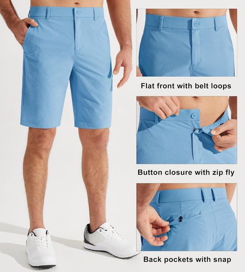 Libin Men's Golf Shorts - Lightweight Quick-Dry Casual Flat Front Hybrid Design | 7"/9" Sizes