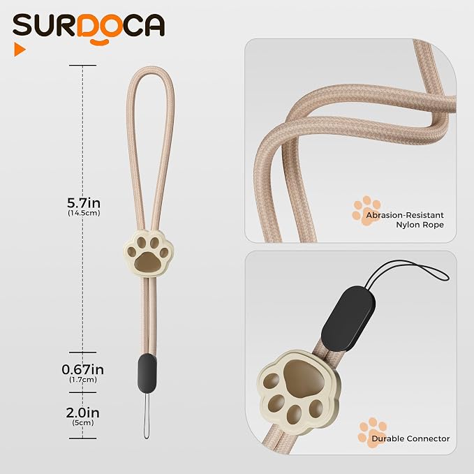 SURDOCA Adjustable Phone Lanyard, Camera Wrist Strap, Nylon Wrist Lanyard