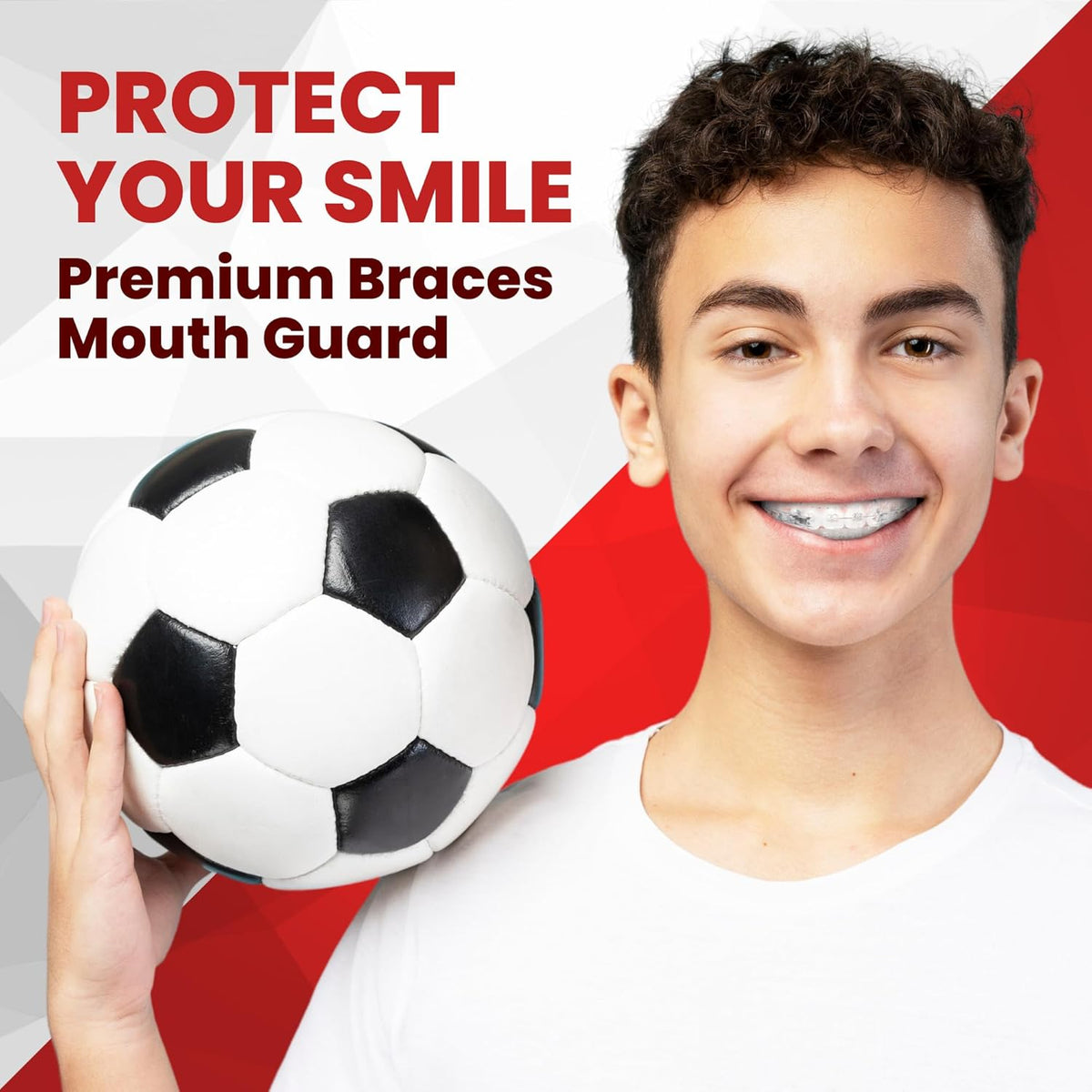 Skiennix Mouth Guard - Premium Silicone Teeth Protection for Sports - Youth & Teen Fit (Transparent, Braces Compatible)