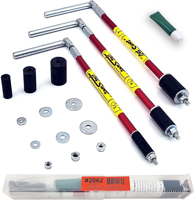 Jet Swet 2062 Temporary Pipe Plug Kit 3 Tools - Professional Water Stopper & Leak Repair Set (1/2, 3/4, 1 inch), Replacement Parts & Gaskets