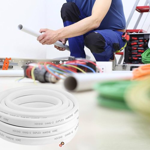 6 Gauge Marine Wire - Duplex Marine Grade Tinned Copper Cable | 100ft Oxygen-Free Insulated Red & Black