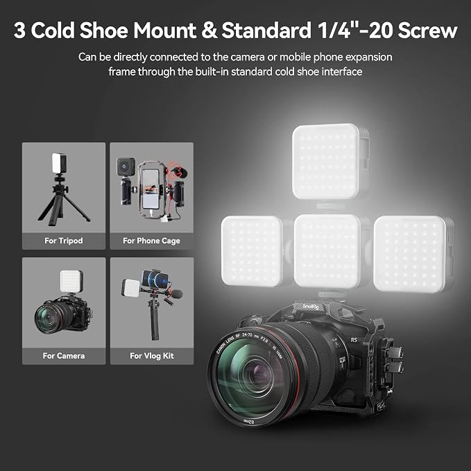 SmallRig P108 RGB Video Light, Portable LED Camera Lights 360° Full Color