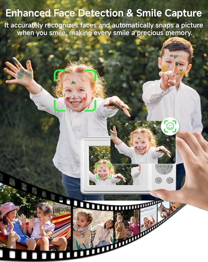 Digital Camera for Kids, FHD 1080P 44MP Point and Shoot Digital Camera