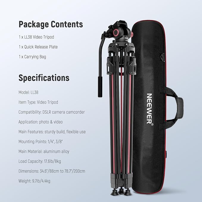 NEEWER 79"/2m Video Camera Tripod