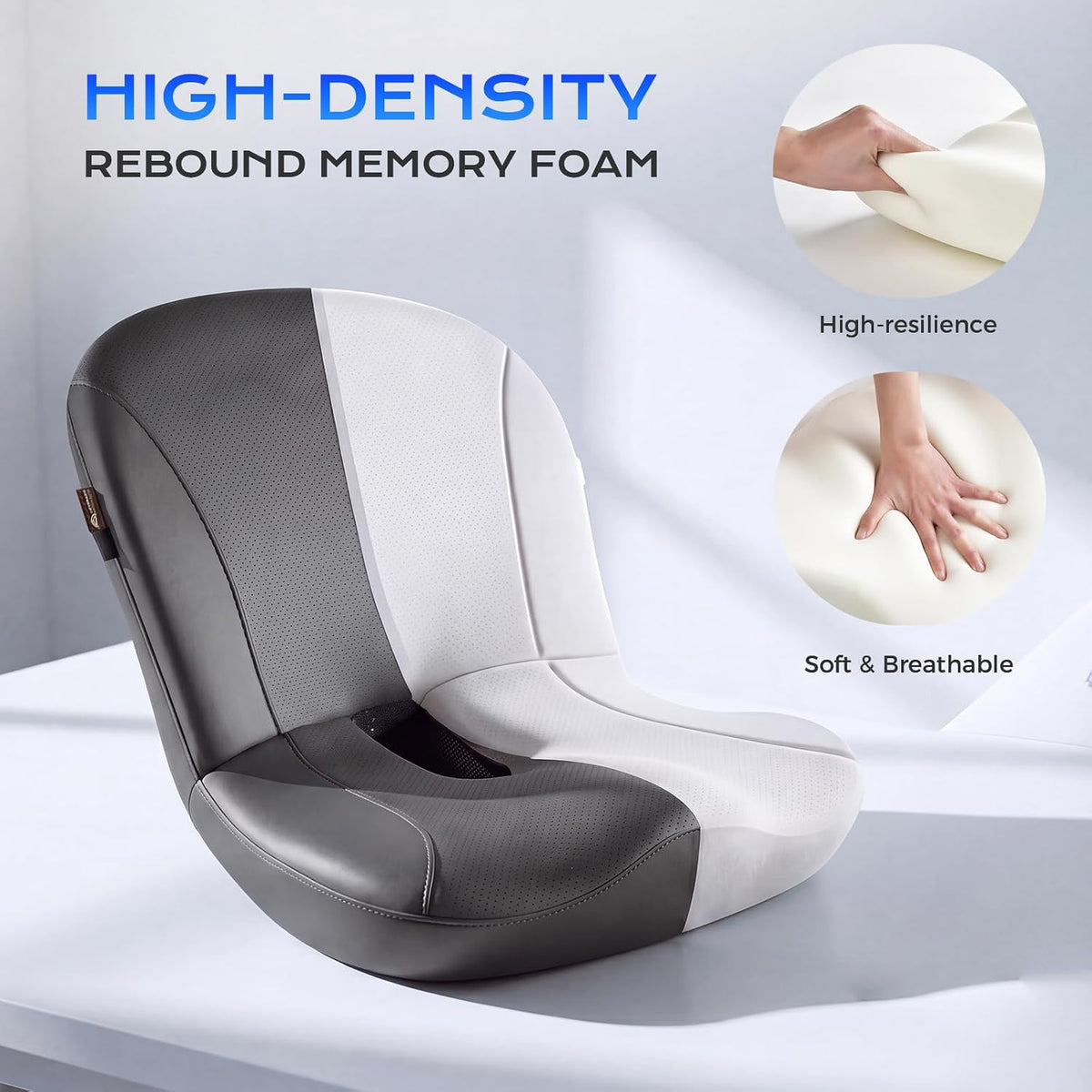 Coverado Car Seat Cushion and Lumbar Support Pillow One Piece, Napa Leather Memory Foam Ergonomic Back Support Driving Seat Cushion for Back Pain, Non-Slip Washable Cushion for Car, Driver, Office