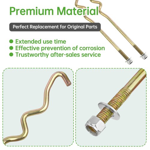 10L0L Golf Cart Battery Hold Down Rods Kit for Club Car Precedent 2008.5 & Up OEM#103374801 103357701