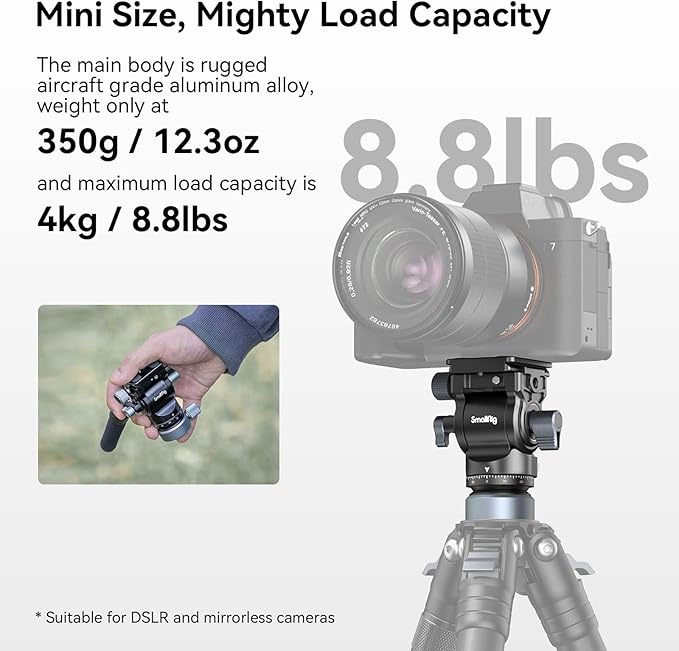 SmallRig Video Head with Leveling Base, Quick Release Plate