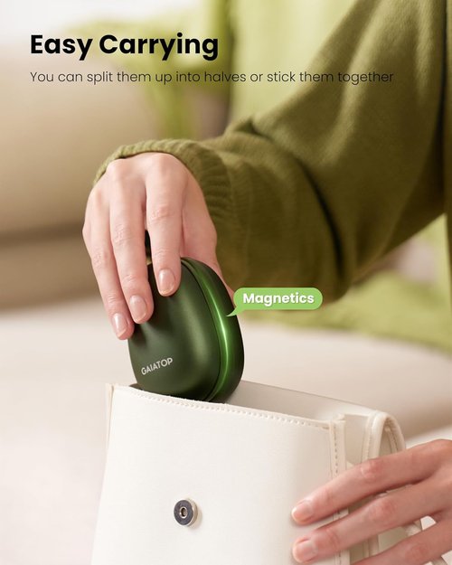 Gaiatop Rechargeable Hand Warmers - Fast Heating Magnetic Design | 2-Pack Avocado Shape for Outdoor Use