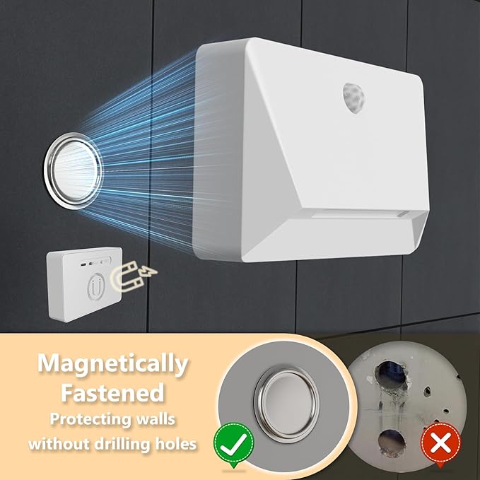 Motion Sensor Night Light, 2200mAh Rechargeable Stair Lights Indoor, 3000K, Link Mode, for Bedroom, Bathroom, Nursery, Stairs & Hallways