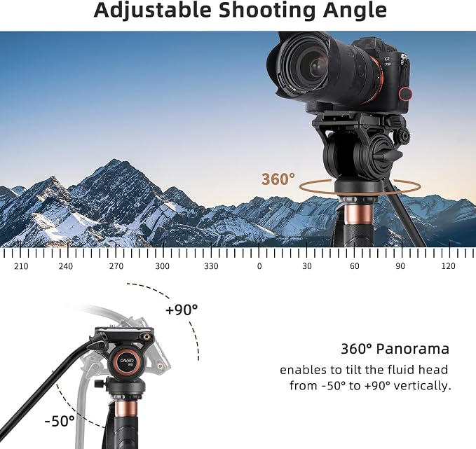 Cayer Monopod Camera Stand, Carbon Fiber Telescopic Monopods Kit