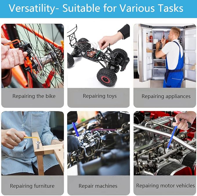 9PCS Allen Wrench Set 1.5-10mm Long Ball End Hex Key Set Cr-V Metric Allen Key Hexagonal Assortment