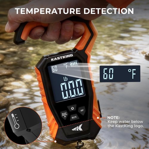KastKing Weighmaster Fishing Scale - High-Precision Digital Display, 120 lb Capacity, Waterproof