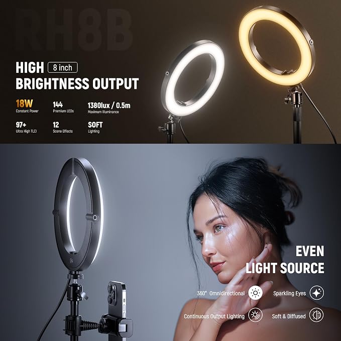NEEWER 8" 18W High Power Desk Ring Light