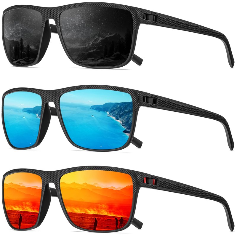 QALLY Polarized Sunglasses Men, Mens Sunglasses Polarized UV protection Lightweight Sun Glasses for Driving Fishing Golf