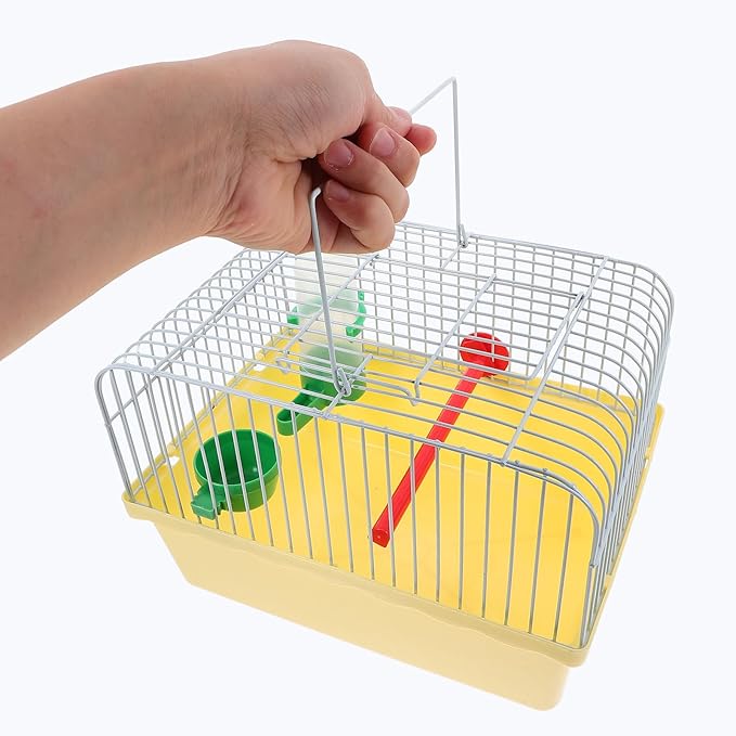 Garneck Small Bird Travel Cage: Portable Parakeet Carrier with Food and Water Box 9.2 Inch Animals Cage for Cockatiels Parrot - Easy to Carry for Short Trip, Daily Outing