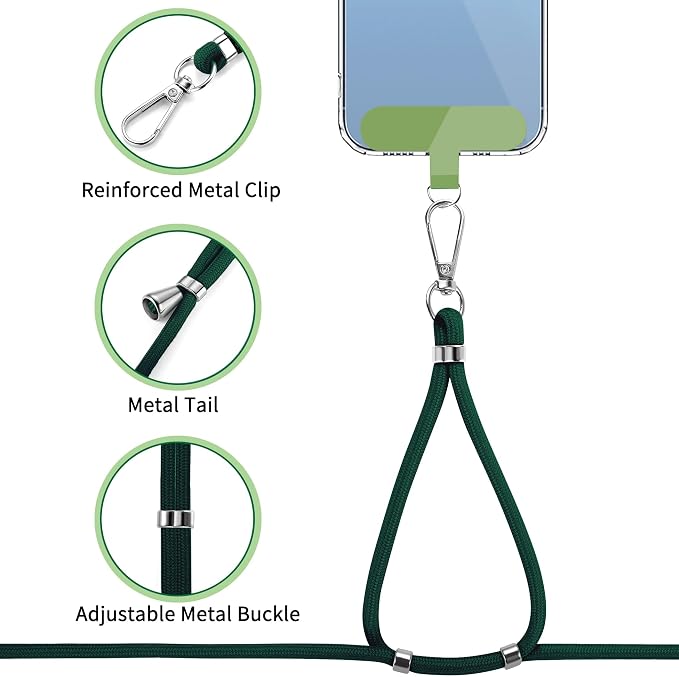 CACOE Phone Lanyard 2 Pack-1× Adjustable Neck Strap, 1× Wrist Strap, 2× Pads