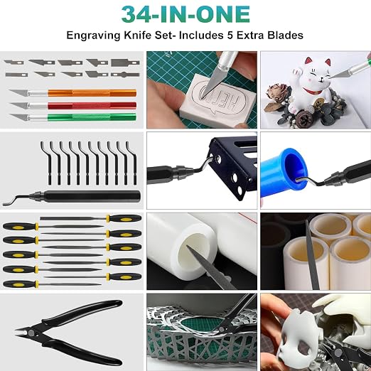 3D Printer Tool Kit, 70-piece Set of 3D Printer Accessories, Compatible