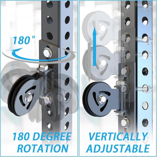 J Bryant Pulley System for Power Rack - Heavy Duty Cable Pulley Attachment for 2x2, 2x3, 3x3 Racks