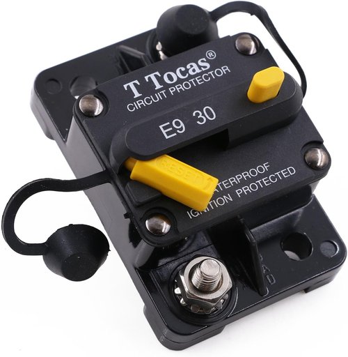 E9 30A Amp Boat Circuit Breaker - Manual Reset for Automotive, RV, Truck & Marine | Waterproof 12V-72V DC