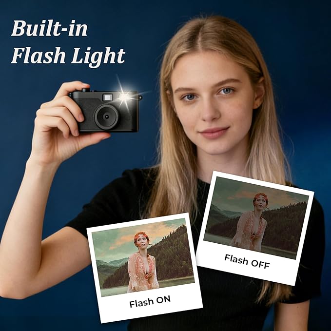 Screen Free Digital Camera, Reusable 12MP Vintage Digital Camera