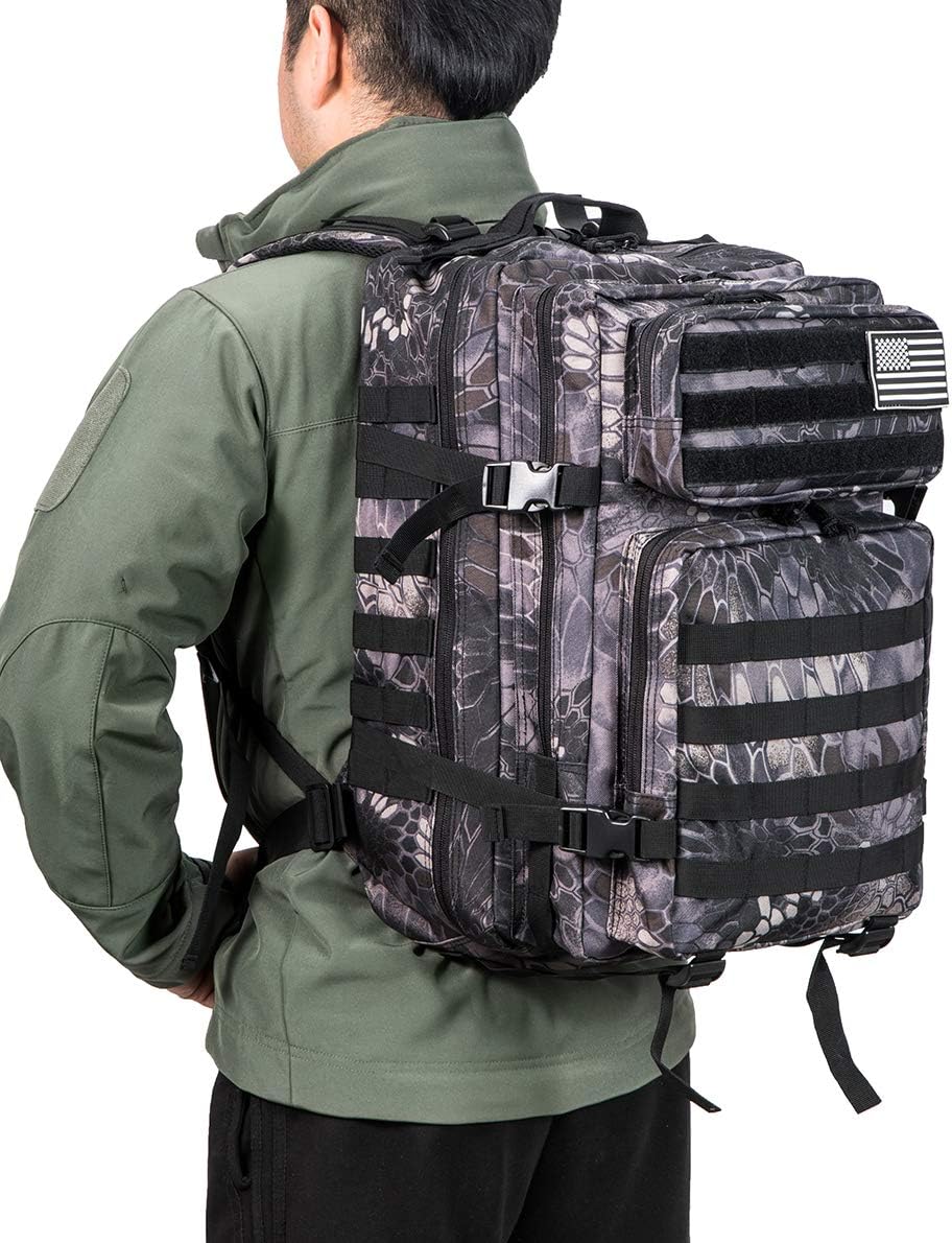 QT&QY Military Tactical Backpack - 45L Molle Army Assault Pack for Hiking & Trekking | Durable Rucksack